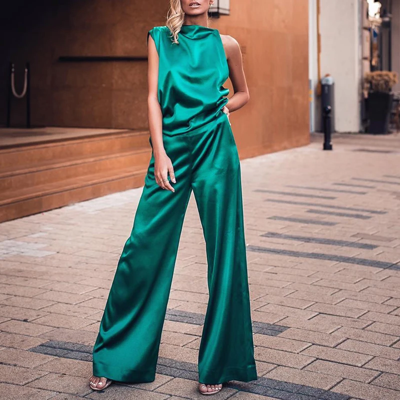 INDRESSME, новинка, стильный комплект из двух предметов, без рукавов, короткий топ с широкими штанинами, свободные, качественные, модные, вечерние, женская одежда