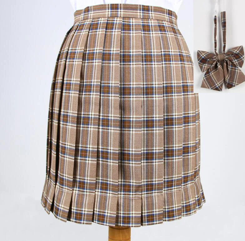 skirt bow Японская Корейская версия коротких юбок, школьная форма, костюм Jk, плиссированная юбка Лолиты для девочек, школьная клетчатая плиссированная юбка JKA2 - Цвет: skirt bow