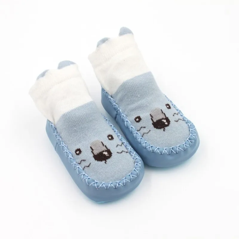 Fashion Baby Socks with rubber soles for Infant toddler baby girl boy cotton socks anti slip sole sock shoes