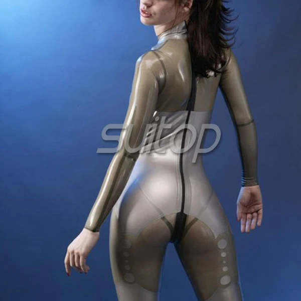 Классический костюм zentai ручной работы из натурального латекса с молнией сзади