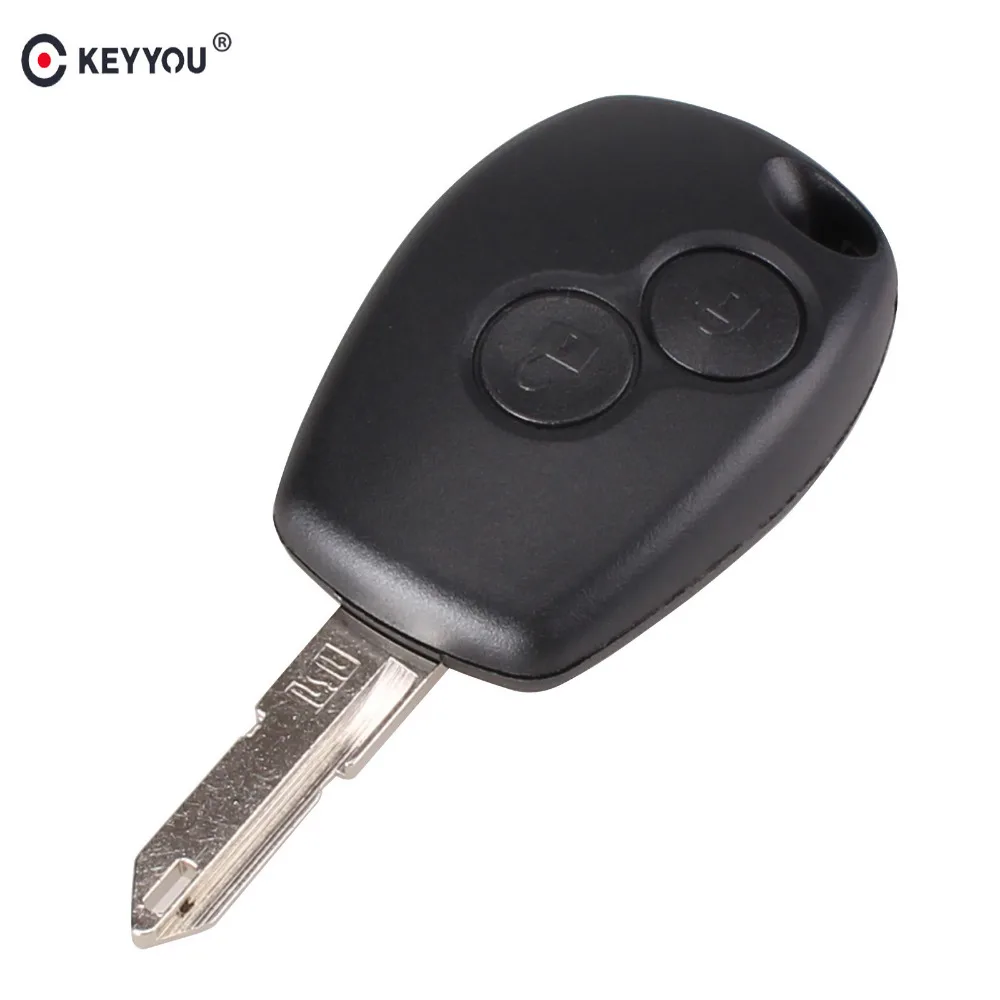 

KEYYOU 10x For Renault 2 Buttons Duster Logan Fluence Clio Keys Car Covers Replacement Keys Uncut Blade