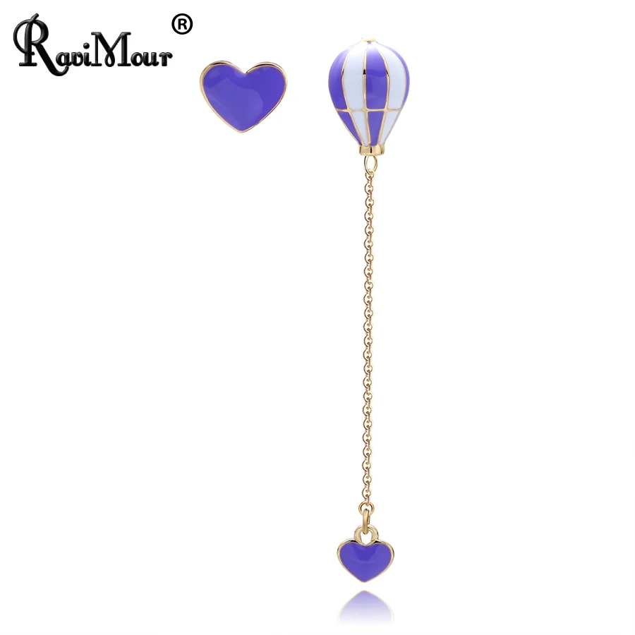 Серьги RAVIMOUR длинные в Корейском стиле женские асимметричные ювелирные украшения