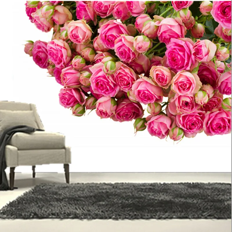 3D фрески на заказ 3d розы много розовых цветов обои для гостиной дивана телевизора