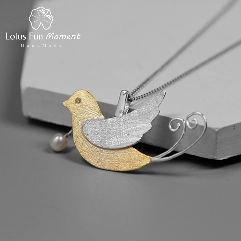 Lotus Fun Moment реального 925 пробы серебро Модные украшения Творческий полет птиц с
