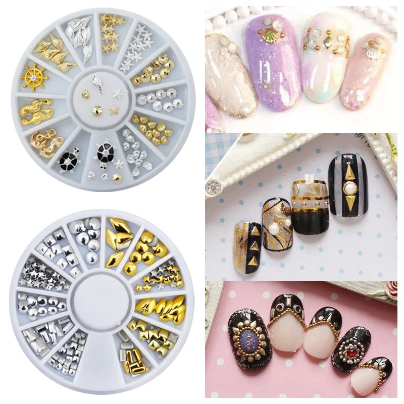 1 коробка золотистые серебристые металлические полые рандомные украшения