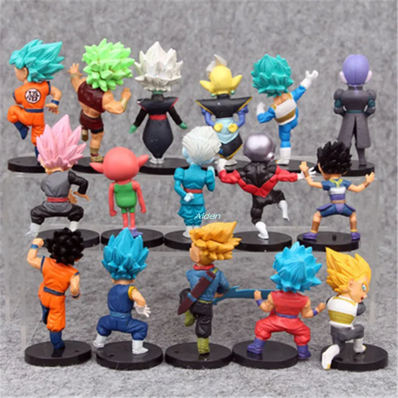 16 шт./компл. Dragon Ball Super Saiyan Vegeta Goku Black Son Torankusu пластиковая фигурка Коллекционная