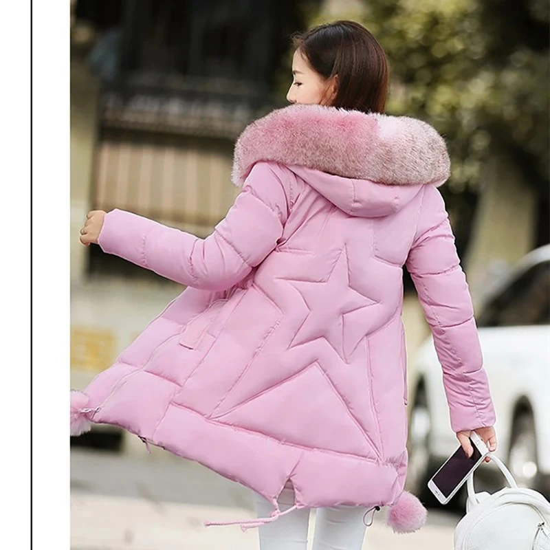 Women Winter New Jacket Fur Collar Hooded Down Cotton Female Coat Parka Long Parka Warm Thicken Outwear Wadded Plus Size 5XL 6XL