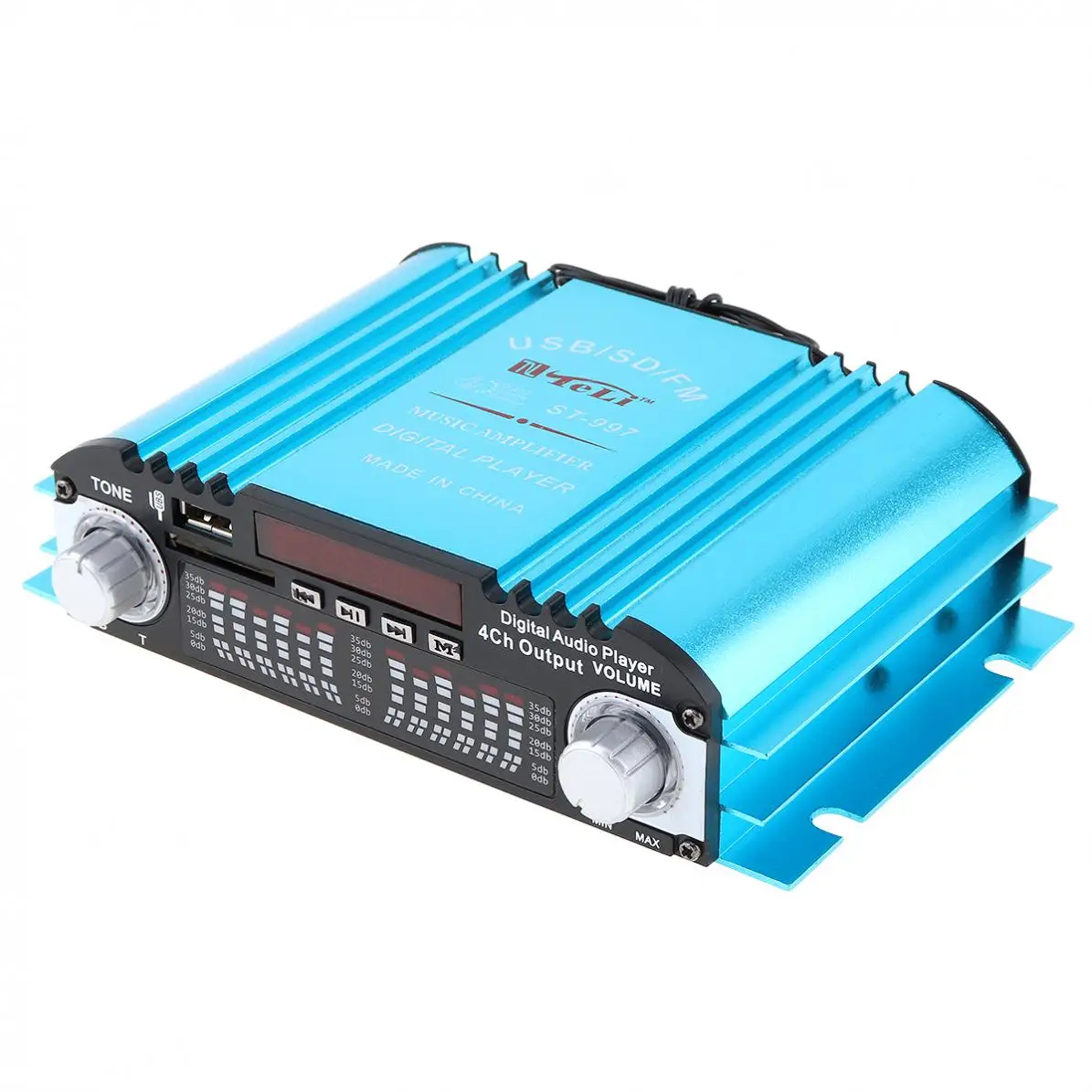 4CH автомобильный аудио усилитель мощности FM радио плеер Поддержка SD/USB/DVD/MP3 с пультом дистанционного управления для автомобиля мотоцикла дома