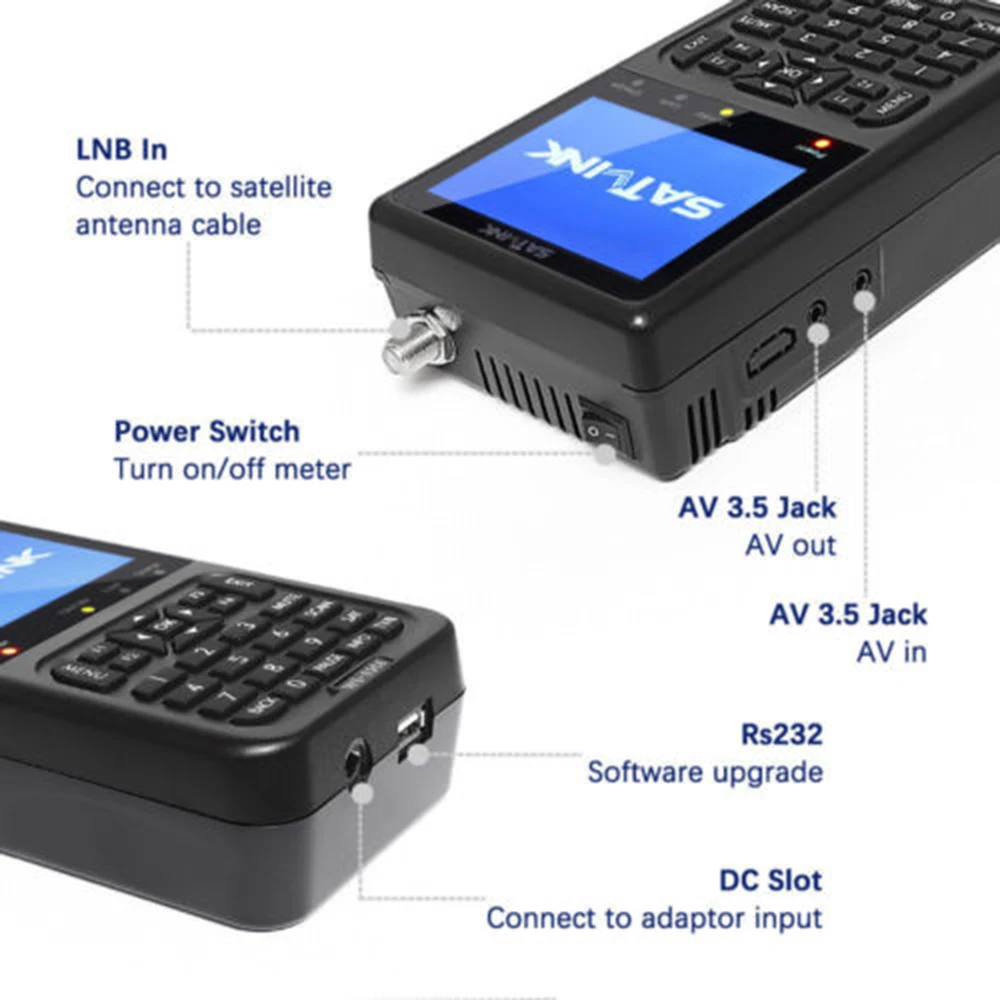 Satlink ws 6906 спутниковый искатель DVB-S цифровой спутниковый satFinder метр HD 3,5 дюймов ЖК-сигнал WS 6906 спутниковый искатель