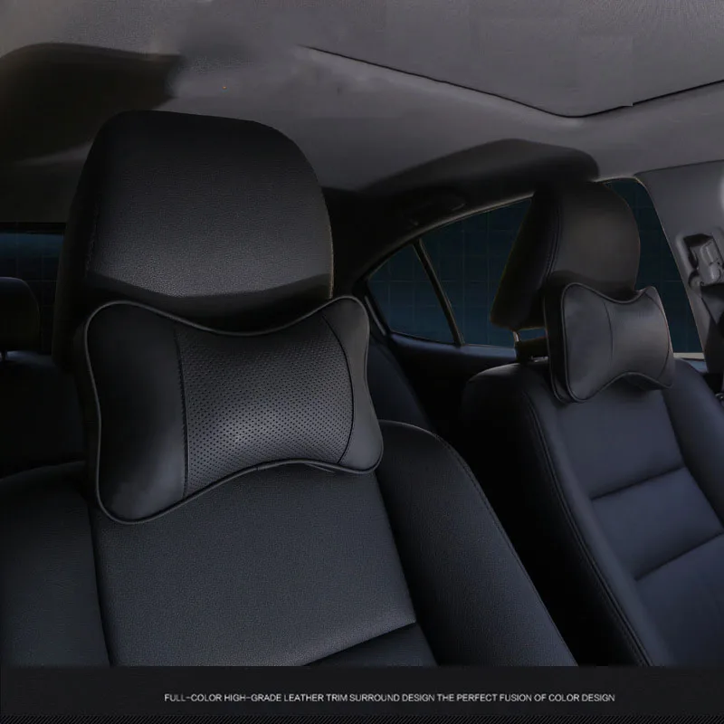 Автомобильные предметы интерьера Neckrest Подушка сплошной цвет Автомобильная подушка с кожаной пены памяти