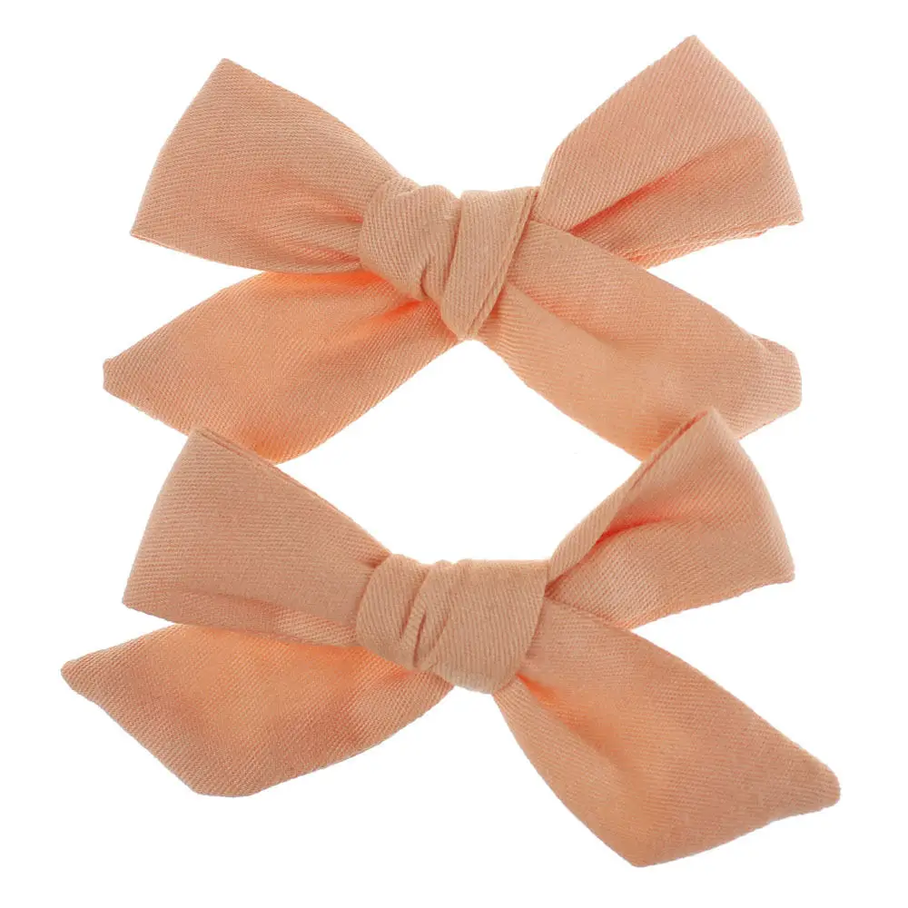 light orange Ruoshui девушки печатных шпильки с цветами зажимы для девочек Твердые заколки детские аксессуары для волос детские заколки ткань украшения - Цвет: light orange