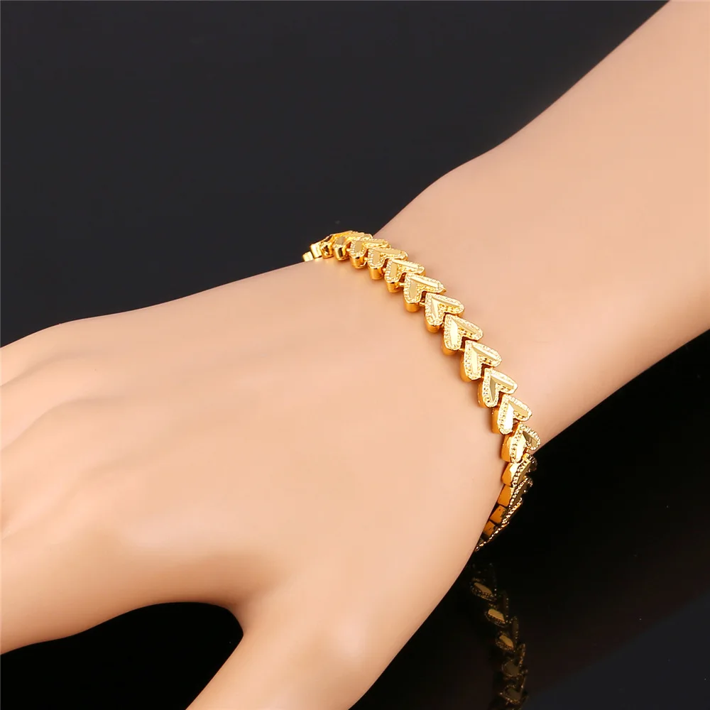 Браслеты Collare в виде сердца для женщин ювелирные изделия влюбленных цвет золото и