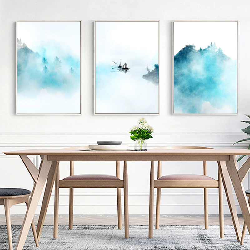 HAOCHU традиционная китайская живопись чернилами Риверсайд город деревня пейзаж