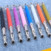 2 pcs stainless steel adjustable dogs whistle anti bark ultrasonic sound dogs training flute interactive pets training supplies