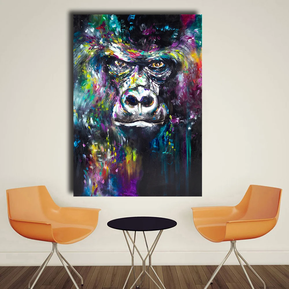 Картина на холсте для гостиной домашний декор Горилла животное плакат HD печать