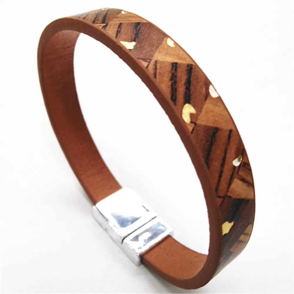 Retro Wristband Handmade Vintage Leather Men Bracelets Women Cuff Bangle male Party Jewelry Gift Black Brown | Украшения и