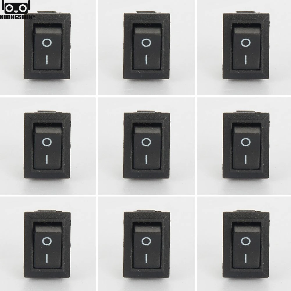 10 шт./компл. KCD11 AC 250V 3A 2 контактный ВКЛ./ВЫКЛ. Вход/выход SPST защелкивающийся мини