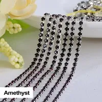 Стразы цепи кристально чистый SS6/SS8/SS10/SS12 Золотой Коготь 3 ярдов/партия fou одежды