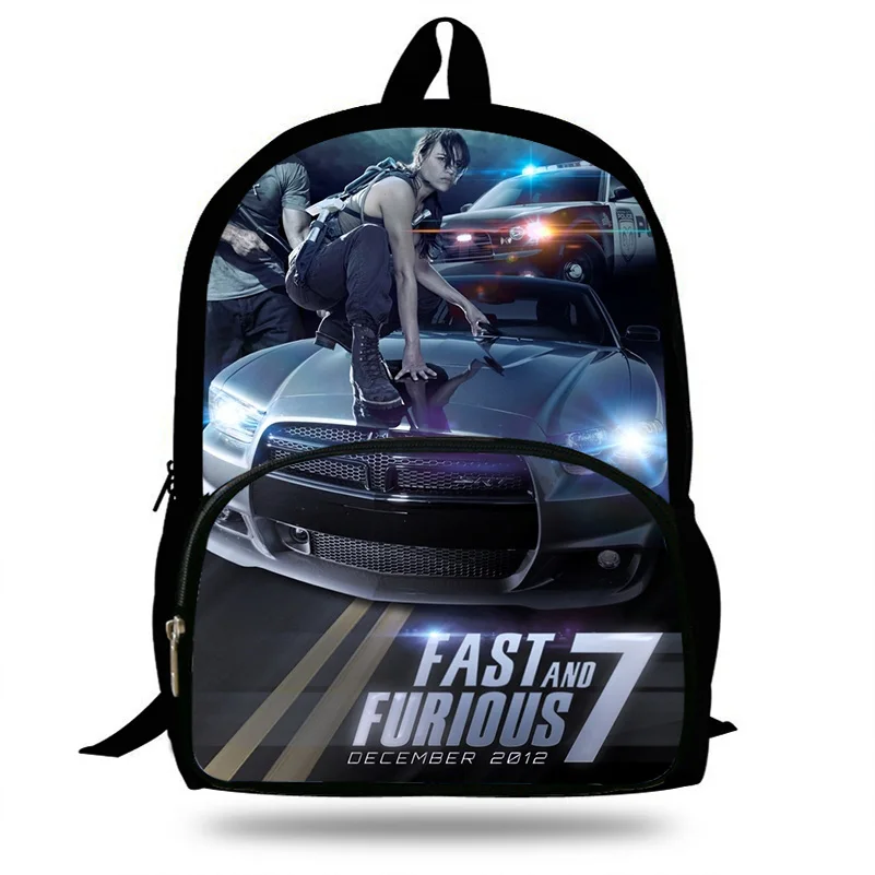 Сумки через плечо с принтом Fast Furious 7 &amp 8 женские рюкзаки для ноутбука детские