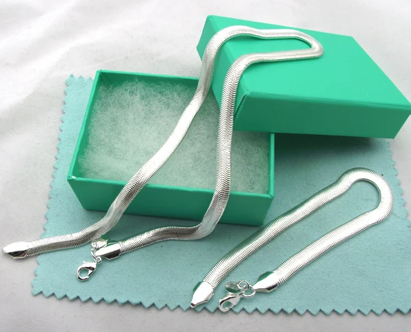 Мужская прохладный Ювелирные Изделия 6 Мм Плоским Змея Кость цепи браслеты колье