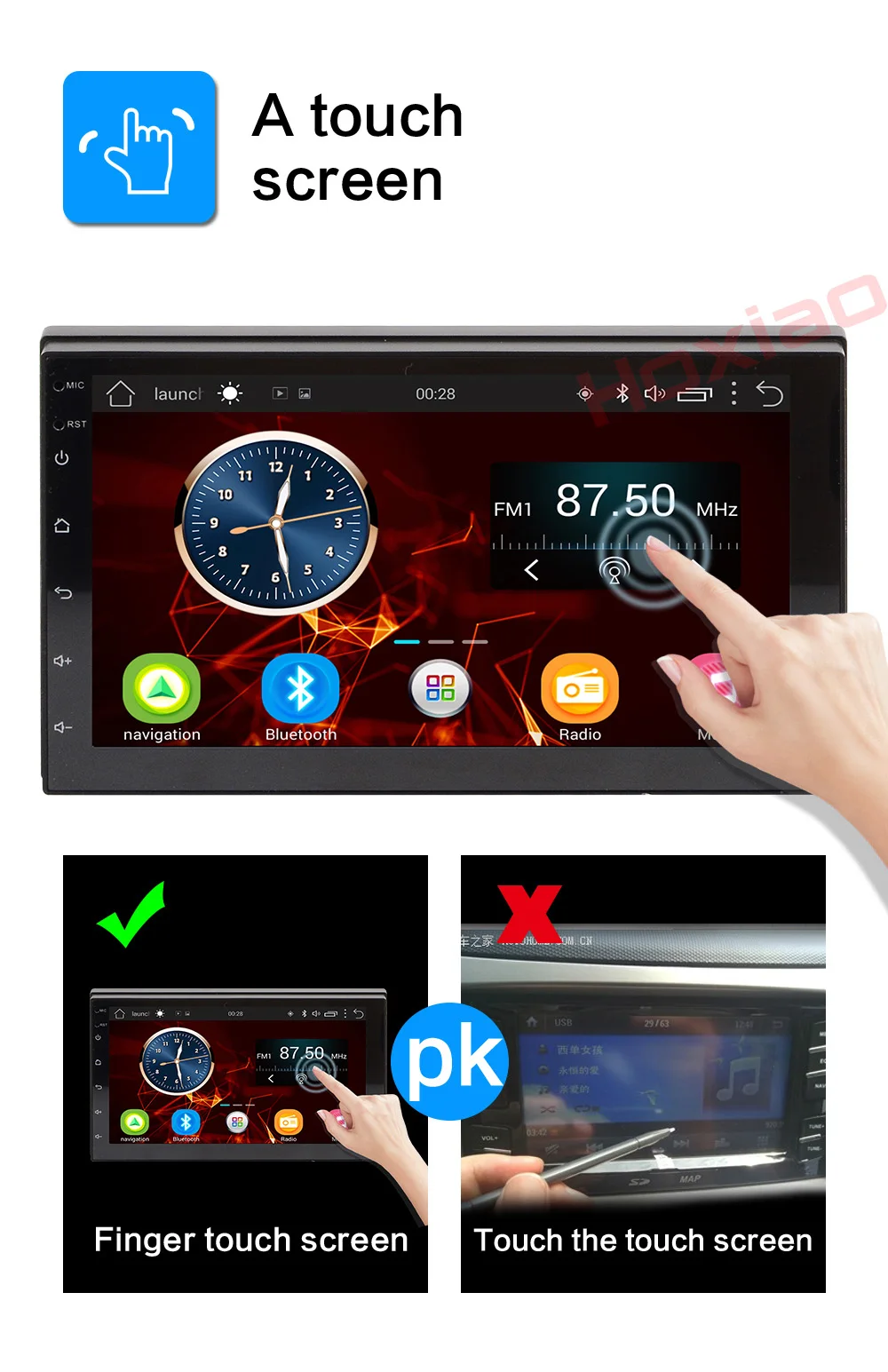 7 дюймов Android автомобильный Радио Стерео gps навигация Bluetooth USB+ DAB 2 Din сенсорный автомобильный мультимедийный плеер аудио плеер авторадио 2DIN