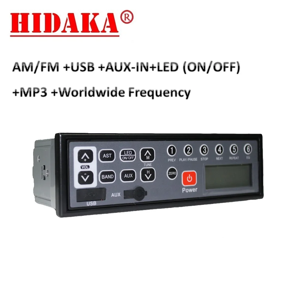 M 101 HIDAKA 12В 24В автомобильное радио 1din In Dash AM/FM с USB AUX IN LED часы в реальном времени