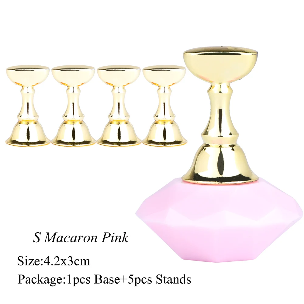 S Macaron Pink 1 шт. магнитная выставочная полка акриловый кристалл дисплей стенд ложный дизайн ногтей советы практика обучение держатель маникюрный салон инструмент JI741 - Цвет: S Macaron Pink