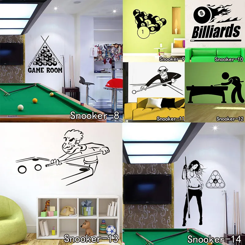 Мультяшный дизайн игровой бассейн снукер наклейки на стену виниловые съемные