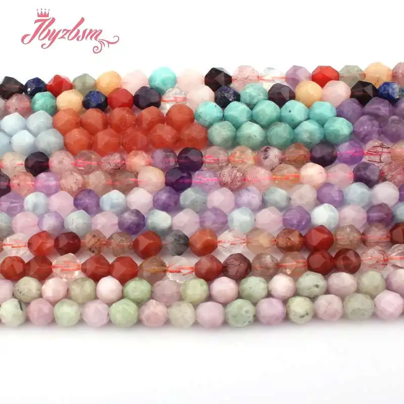 8 мм граненые смешанные кристаллические кварцевые рутилированные бусины из