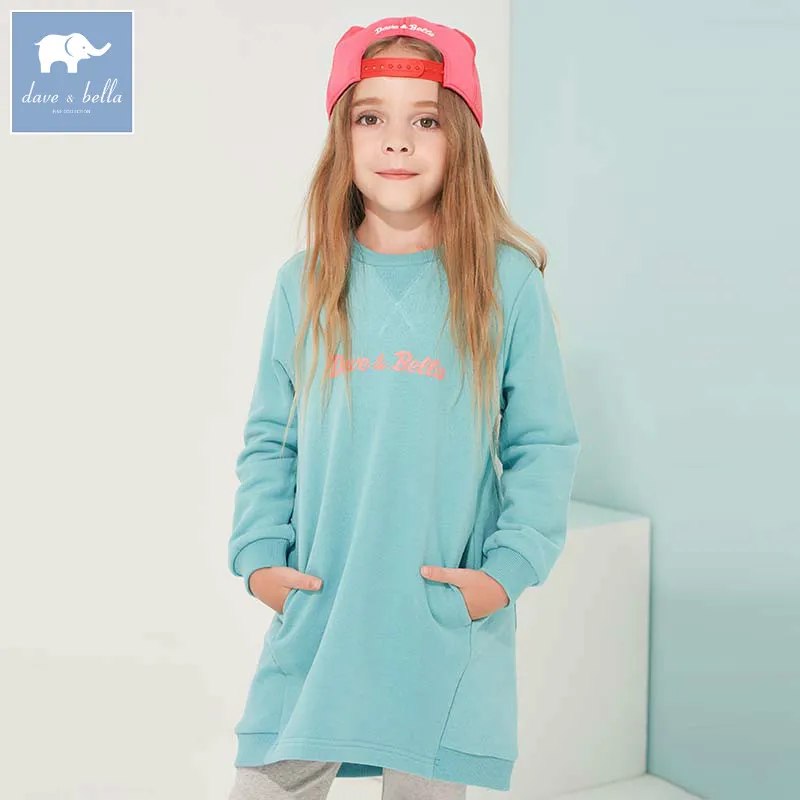 DBK8120 dave bella kids 5Y-13Y fashion dress children autumn high quality dresses baby long sleeve clothing brand clothes | Детская