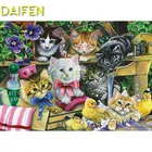 Полная круглая алмазная живопись, вышивка крестиком 5D, алмазная вышивка сделай сам, полная квадратная Алмазная мозаика, милая кошка, утка, цветок, животное