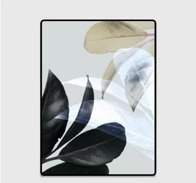 A Китайский классический напольный коврик с чернильными листьями для спальни, гостиной, прихожей, прикроватный коврик, ковер на заказ, плюшевый нескользящий ковер - Цвет: A