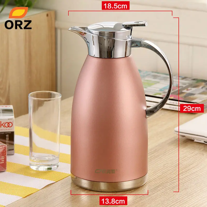 ORZ фишион розовый 2L термос из нержавеющей стали вода кофе чай бутылка вакуумная колба Горячая бутылка для воды Термос колба