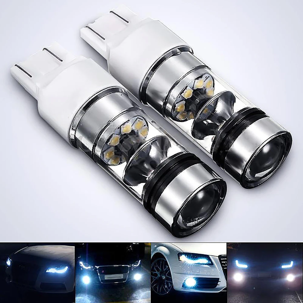 2 шт. T20 7443 100 Вт Высокая мощность 20SMD светодиодный автомобильный стоп сигнал