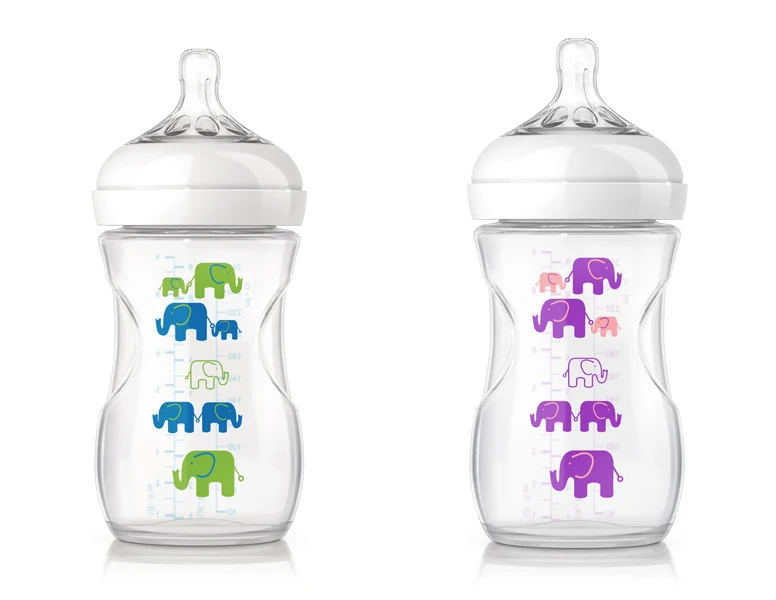 AVENT натуральная бутылочка для кормления Avent бутылочки с широким горлышком 1 м+/9 унций 260 мл слон