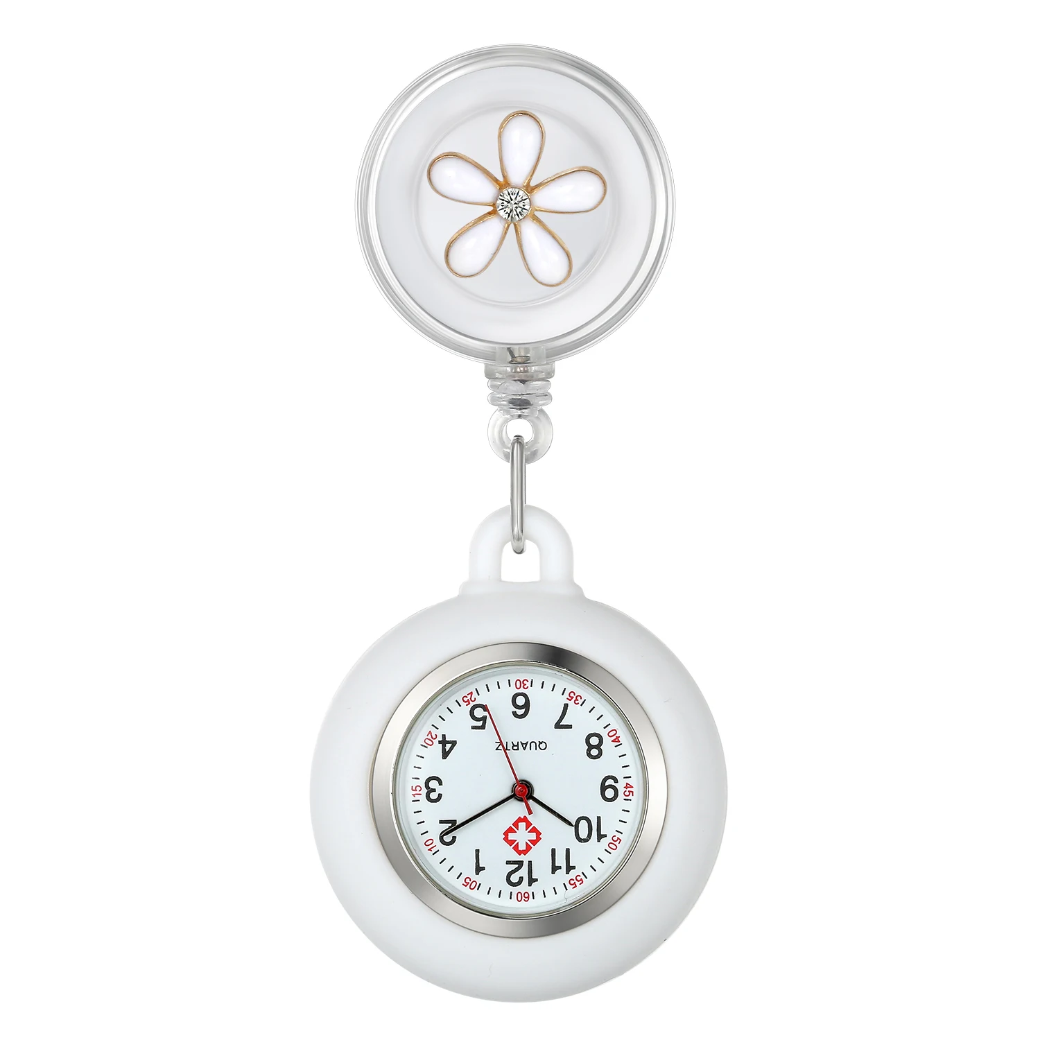 

LANCARDO Nurse Watch For Women Unique Design Clip-On Pendant Watch Doctor Digital Dial Silicone Case Stretchable Flower Clock