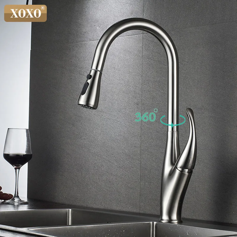 Смесители для кухни XOXO torneira 83036 выдвижной кран с одной ручкой поворотный горячей
