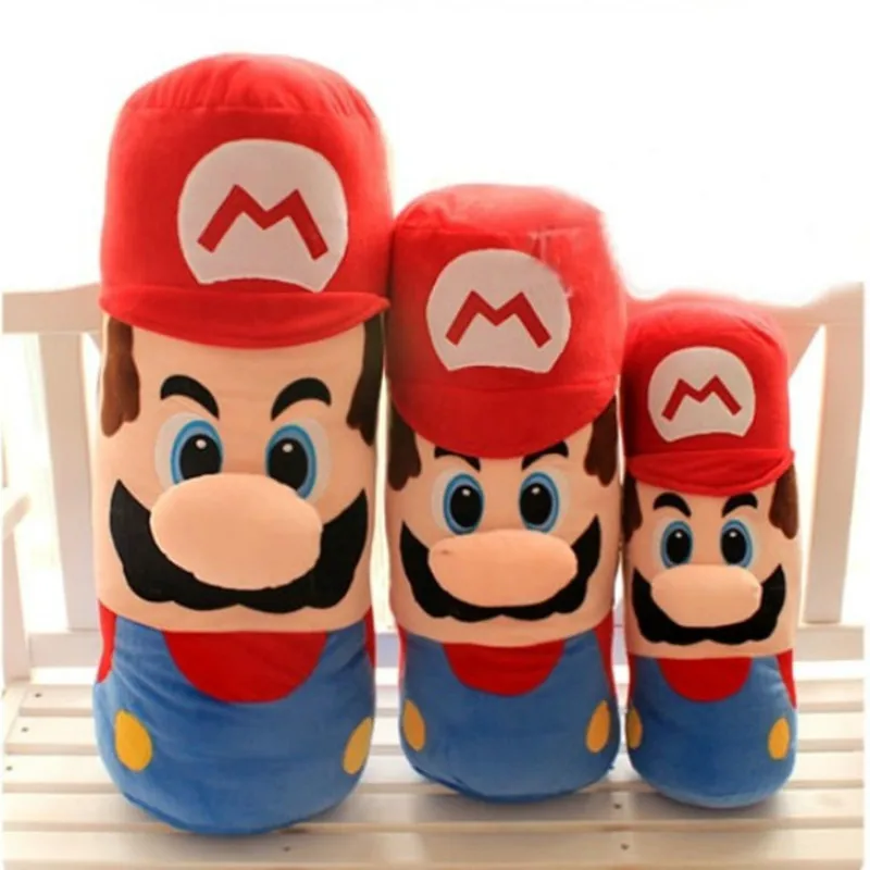 Супер Marie Bros милая плюшевая игрушка Mario подушка 50 см красного или зеленого цвета |