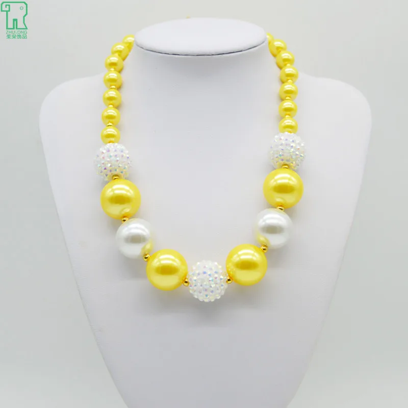 

5PCSChild Chunky Collares New Fashion Kid Girls Bubblegum Beads Necklaces Trendy Costume Pearl Jewelry Princess Chunky Collares