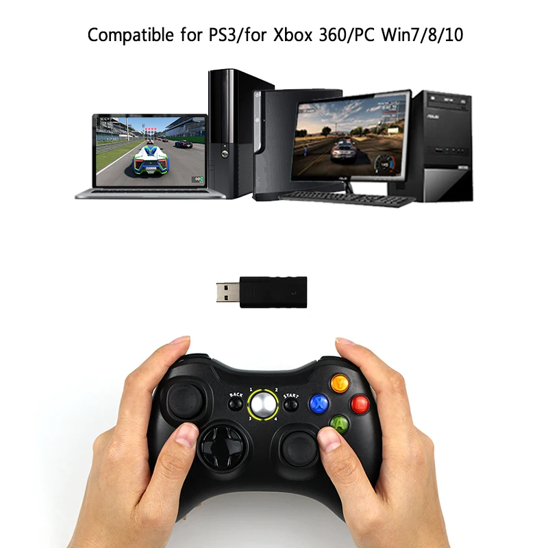 Беспроводной контроллер 3 в 1 2 4G для Sony PS3 Xbox 360 консоль 4 GHz игровой джойстик PC