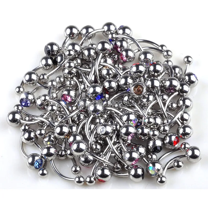 100 шт оптовая продажа ювелирных изделий для живота языка губ кристалл из