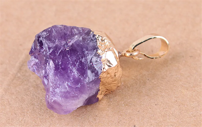 purple Опал лунный камень Малахитовый оникс Кристалл минеральное ювелирное ожерелье кристально чистый кварц кулон натуральные подвески - Окраска металла: purple