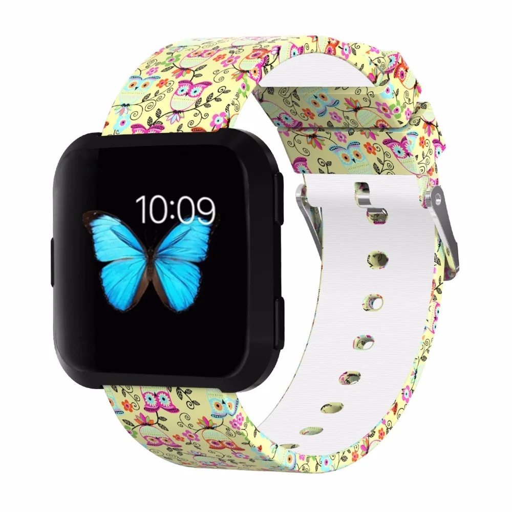 Bemorcabo для Fitbit Versa Starps силиконовые цветочные аксессуары умных часов мужчин и