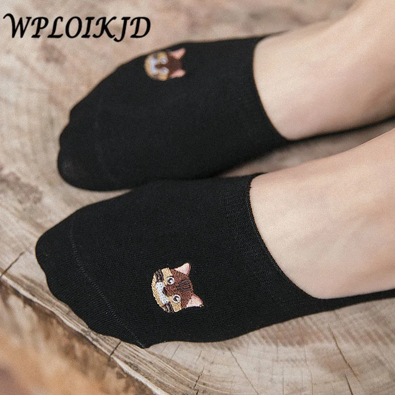 [WPLOIKJD] Креативные милые носочки Для женщин на нескользящей подошве с закрытым
