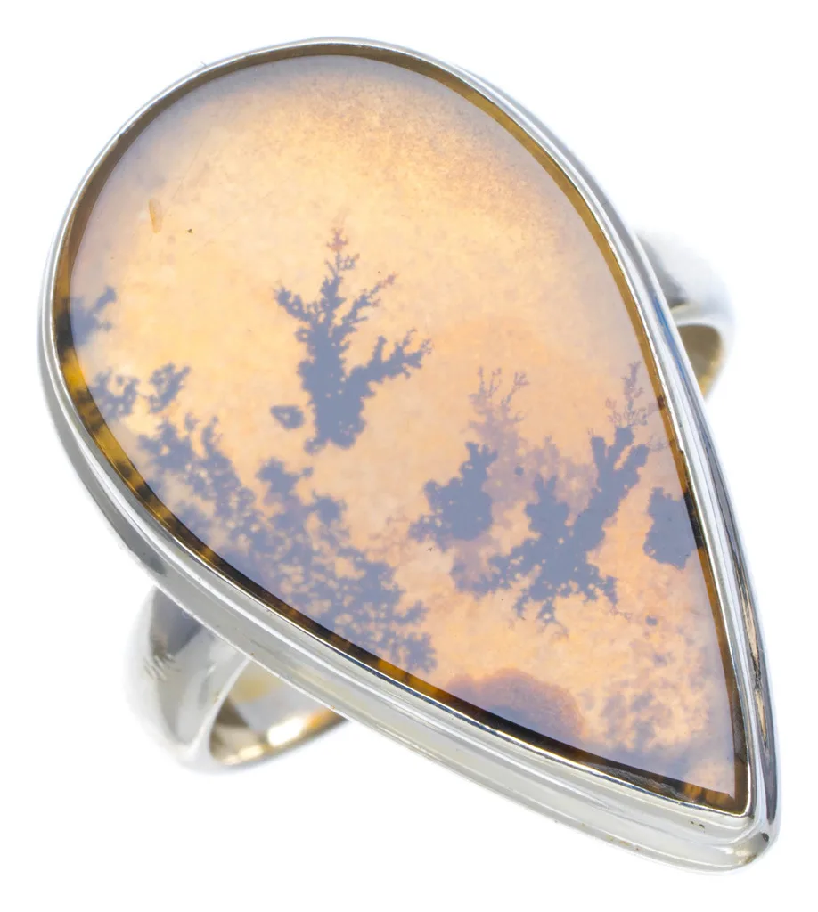 Природный живописный Древовидный Агат ручной работы уникальный 925 пробы