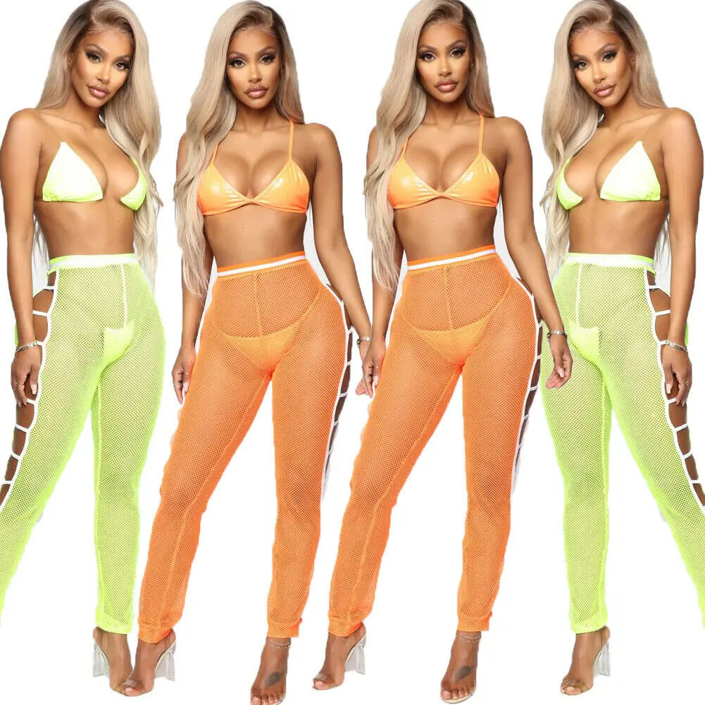 Женская сексуальная пляжная сетчатая прозрачная накидка на бикини одежда для