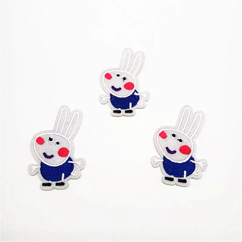 10Pcs Pink Pig Embroidered Patches For Clothing DIY Stripes Applique Clothes Stickers Iron on Creative Badge Pattern Sticker | Дом и сад