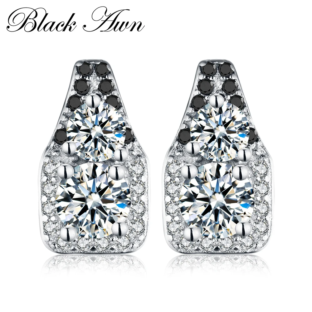 

Boucles d'oreilles Pour Les Femmes 925 Sterling Silver Fine Jewelry Vintage Engagement Stud Earrings for Women T012