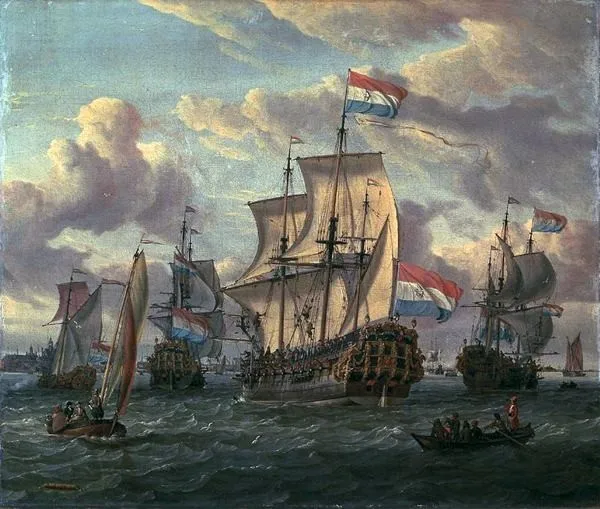 Классический парусник, Голландский Флаг, морской пейзаж, печать на холсте, картина маслом, напечатанная на холсте, настенная художественная декоративная картина