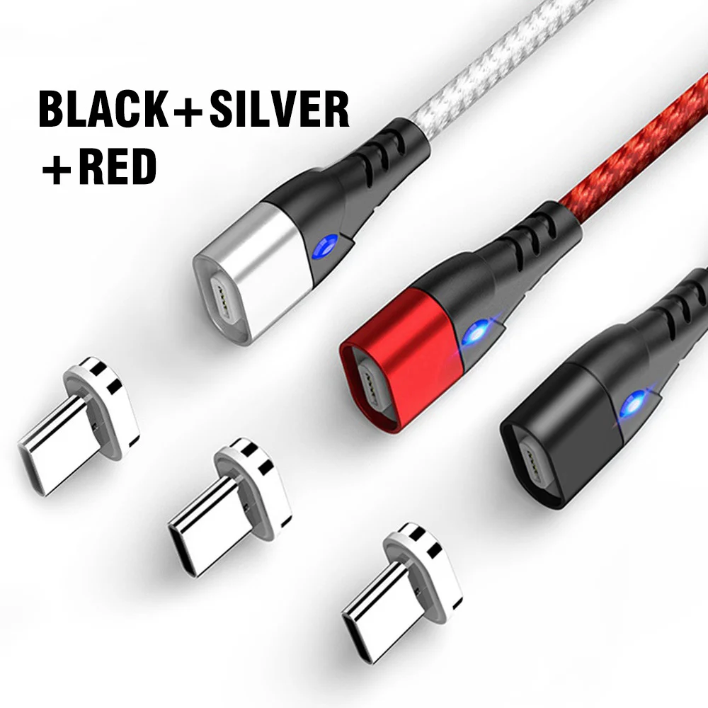 3 colors Магнитный кабель CASEIER для iPhone, samsung, huawei, Xiaomi, быстрый Micro usb кабель для зарядки, USB type-c кабели для зарядки iPhone 3A - Цвет: 3 colors